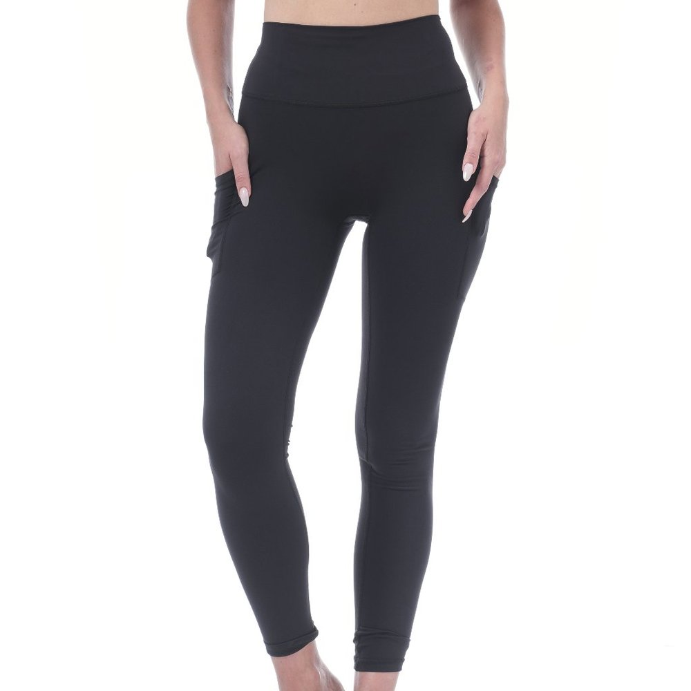 Allsense Women's Full Length High Waist Leggings Yoga Pants w/ Pocket Black